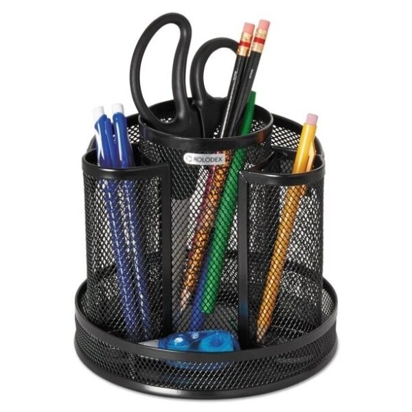 Rolodex Wire Mesh Spinning Desk Sorter, Black
