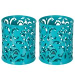 Easypag 2 Pcs 3-1/4 Inch Dia X 3-3/4 Inch High Round Floral Pencil Holder