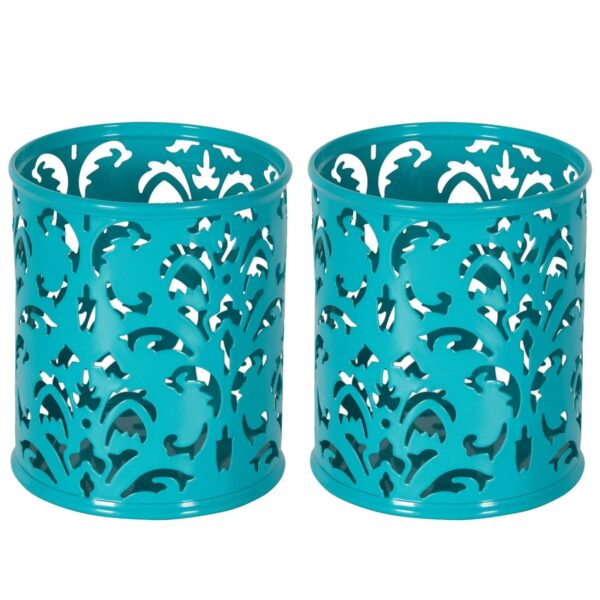 Easypag 2 Pcs 3-1/4 Inch Dia X 3-3/4 Inch High Round Floral Pencil Holder
