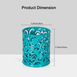Easypag 2 Pcs 3-1/4 Inch Dia X 3-3/4 Inch High Round Floral Pencil Holder