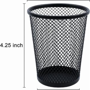 Desk Pencil Pen Cup Holder – Wire Mesh Office Organizer Accessory (1 Pack)