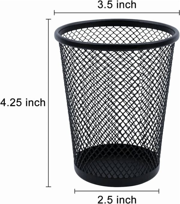 Desk Pencil Pen Cup Holder – Wire Mesh Office Organizer Accessory (1 Pack)