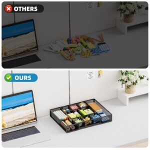 Marbrasse Expandable Desk Drawer Organizer, Mesh Drawer Organizer Tray with 10 Adjustable Compartments, Desk Organizers and Accessories