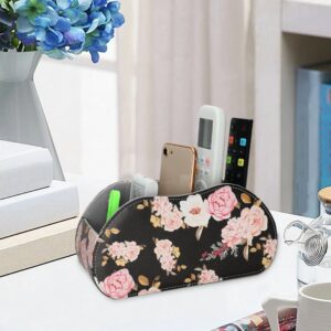 Tv Remote Control Holder Curved Pu Leather Office Supplies Desktop Storage Box