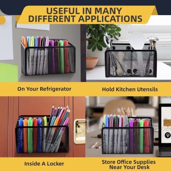 Basket Pencil And Pen Holder With Neodymium Magnets Basket For Refrigerators Etc