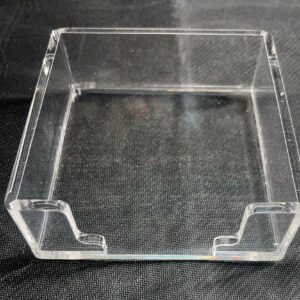 Clear Acrylic Sticky Note Holder Desk Organizer 3.94″ X 3.94″ X 1.77″ Memo Dispe
