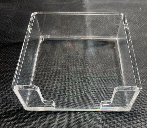 Clear Acrylic Sticky Note Holder Desk Organizer 3.94″ X 3.94″ X 1.77″ Memo Dispe