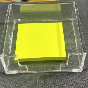 Clear Acrylic Sticky Note Holder Desk Organizer 3.94″ X 3.94″ X 1.77″ Memo Dispe