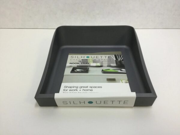 Silhouette Spaces Nook Desk Tray, 5.9″ X 1.6″ X 5.4″, Gray (37609)