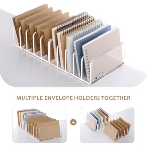 Acrylic Desk File Organizer Holder, 5 Upright Clear Desktop Mails Sorter Document Magazine Storage Organization Letter Folder Racks for Home, Office & Classroom - Image 7