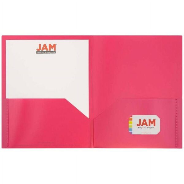 JAM Paper Plastic Heavy Duty Primary Color Assorted Folders, Mulitcolor, 6 Pack
