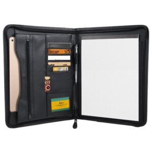 Bospa Padfolio Portfolio Folder/Multi Function Folder/Business Folder with Zippered Closure and Professional Leather (Black) - Image 4