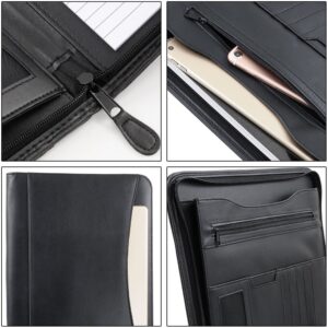 Bospa Padfolio Portfolio Folder/Multi Function Folder/Business Folder with Zippered Closure and Professional Leather (Black) - Image 10