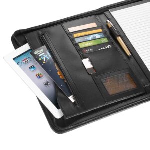 Bospa Padfolio Portfolio Folder/Multi Function Folder/Business Folder with Zippered Closure and Professional Leather (Black) - Image 12