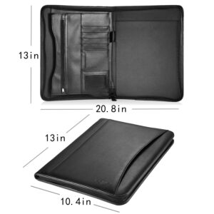 Bospa Padfolio Portfolio Folder/Multi Function Folder/Business Folder with Zippered Closure and Professional Leather (Black) - Image 13