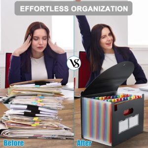 PHANCIR 24 Pocket Accordion File Organizer Thicker & Sturdy, Freestanding File Paper Folder with Labels for Classroom, Home, Office and Travel - Image 3