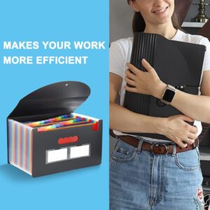 PHANCIR 24 Pocket Accordion File Organizer Thicker & Sturdy, Freestanding File Paper Folder with Labels for Classroom, Home, Office and Travel - Image 8