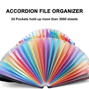PHANCIR 24 Pocket Accordion File Organizer Thicker & Sturdy, Freestanding File Paper Folder with Labels for Classroom, Home, Office and Travel - Image 9