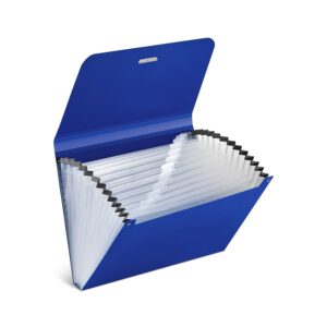 Staples Moisture Resistant Reinforced Plastic Filing Accordion File 13-Pocket Letter Size Blue