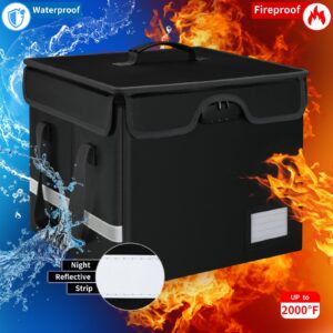 VANCORE Fireproof File Box with Lock, Portable Document Organizer Box with Water-Resistant Zipper, Collapsible File Box for Hanging Letter/Legal Folders, Passports, and Certificates - Image 3