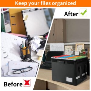 VANCORE Fireproof File Box with Lock, Portable Document Organizer Box with Water-Resistant Zipper, Collapsible File Box for Hanging Letter/Legal Folders, Passports, and Certificates - Image 4