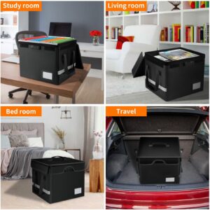 VANCORE Fireproof File Box with Lock, Portable Document Organizer Box with Water-Resistant Zipper, Collapsible File Box for Hanging Letter/Legal Folders, Passports, and Certificates - Image 5