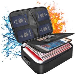 VANCORE Fireproof File Box with Lock, Portable Document Organizer Box with Water-Resistant Zipper, Collapsible File Box for Hanging Letter/Legal Folders, Passports, and Certificates - Image 10