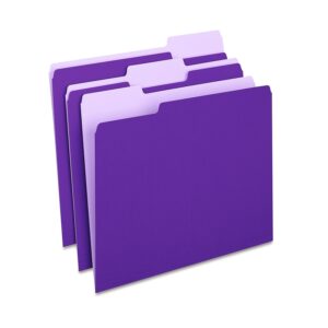 Staples File Folders 1/3-Cut Tab Letter Size Purple 100/Box (ST535559-CC) - Image 1