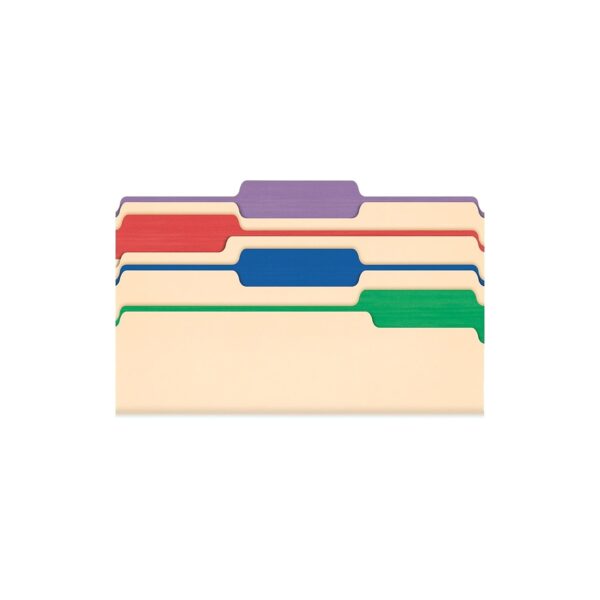 Color Tab File Folders 1/3-Cut Tabs, Letter Size, Manila, 50/Box