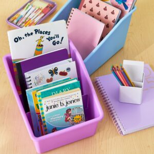 Pen + Gear Large Book Bin Desktop Organizer with 2 Removable Dividers, Black - Image 14