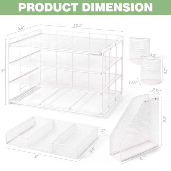 Livhil Desktop Organizer 4-Tier Desk Organizers Sets and Storage, File Organizers for Desk Drawer Organizer, Paper Organizer for Desk (Purple)