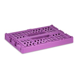 Pen+Gear Mini Collapsible Crate, 5.51" x 4.13" x 2.28", Purple, Plastic Material Desktop Organizer - Image 4