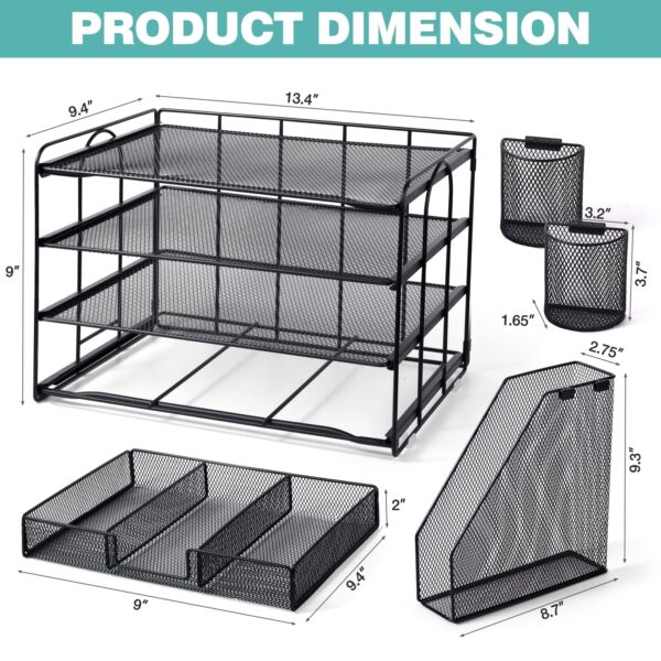 Livhil Desktop Organizer 4-Tier Desk Organizers Sets and Storage, File Organizers for Desk Drawer Organizer, Paper Organizer for Desk (Purple)