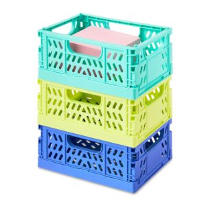 Pen+Gear Mini Collapsible Crate, 5.51" x 4.13" x 2.28", Purple, Plastic Material Desktop Organizer - Image 11