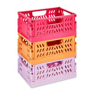 Pen+Gear Mini Collapsible Crate, 5.51" x 4.13" x 2.28", Purple, Plastic Material Desktop Organizer - Image 20