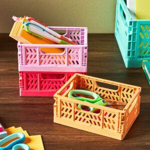 Pen+Gear Mini Collapsible Crate, 5.51" x 4.13" x 2.28", Purple, Plastic Material Desktop Organizer - Image 21