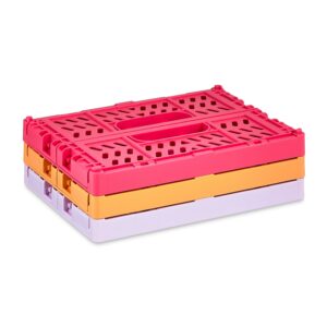 Pen+Gear Mini Collapsible Crate, 5.51" x 4.13" x 2.28", Purple, Plastic Material Desktop Organizer - Image 22