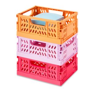 Pen+Gear Mini Collapsible Crate, 5.51" x 4.13" x 2.28", Purple, Plastic Material Desktop Organizer - Image 23