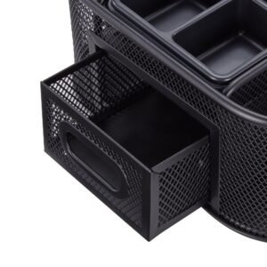 Pen+Gear Metal Mesh Desktop Organizer, 8 Compartments, Black - Image 4