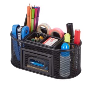 Pen+Gear Metal Mesh Desktop Organizer, 8 Compartments, Black - Image 5