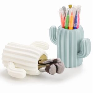 6 Pack Plastic Pencil Holders, Cactus Pen Holder Cup, Cute Desktop Pencil Storag