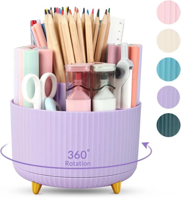 360 Degree Rotating Desk Organizer, Dual-Purpose Pencil Pen Holder For Desk, …