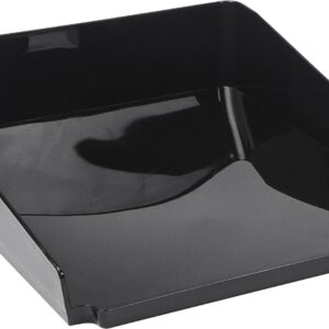Storex Modern Gloss Letter Tray, 10 X 2.8 X 12.2 Inches, Black, 1 Count - Image 1