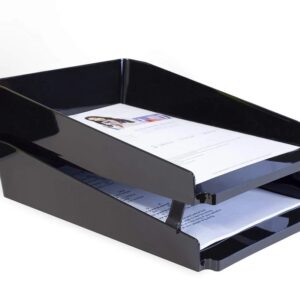 Storex Modern Gloss Letter Tray, 10 X 2.8 X 12.2 Inches, Black, 1 Count - Image 3