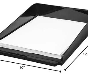 Storex Modern Gloss Letter Tray, 10 X 2.8 X 12.2 Inches, Black, 1 Count - Image 5