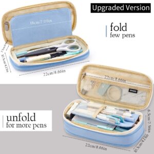 CICIMELON Large Capacity Pencil Case, Light Blue - Image 2