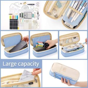 CICIMELON Large Capacity Pencil Case, Light Blue - Image 4