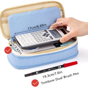 CICIMELON Large Capacity Pencil Case, Light Blue - Image 5