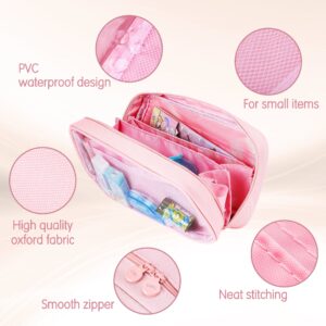 Deli Foldable Pencil Pen Case Big Capacity Pencil Pouch Large Pencil Bag Makeup Bag for Teen Boys Girls School Students, Pink - Image 8