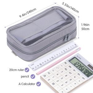 Deli Foldable Pencil Pen Case Big Capacity Pencil Pouch Large Pencil Bag Makeup Bag for Teen Boys Girls School Students, Pink - Image 11